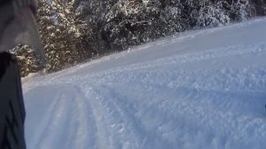 Снегоход Тикси 250 Люкс. По пухляку, вид с камеры на шлеме.