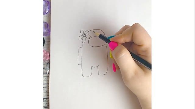 Как нарисовать Розового Амонг Ас Арты амонг ас скины Красивые и легкие рисунки смотреть онлайн