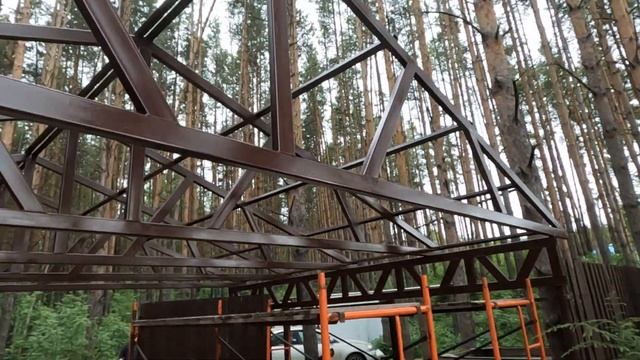 Навес двускатный 8 на 6 метров смотреть онлайн