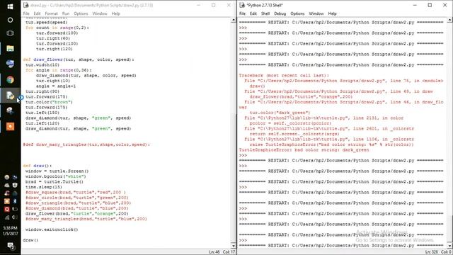 Creating pattern with Turtle, using python смотреть онлайн