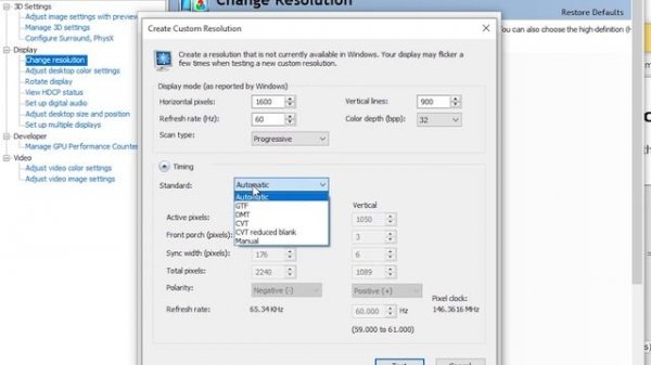 Adding 1600x900 Option to Display Resolution Settings in Windows 10 (Nvidia/GeForce)