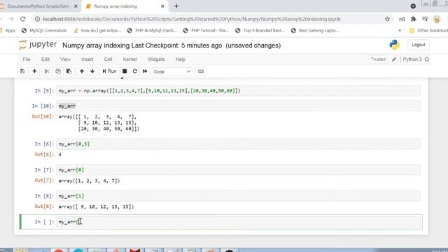 Accessing Numpy array index смотреть онлайн