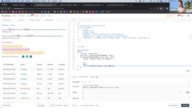 1161. Maximum Level Sum of a Binary Tree (2023-06-15) смотреть онлайн