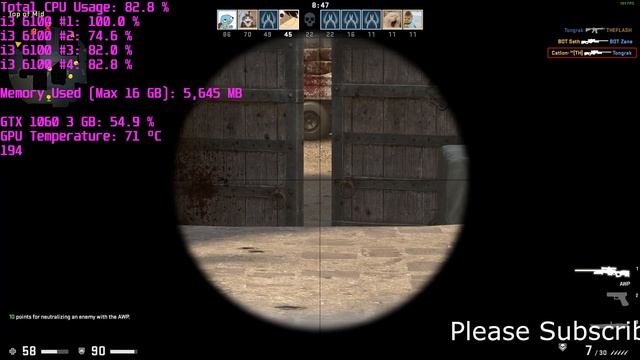 Counter-Strike Global Offensive : Intel i3 6100 3.60 Ghz + GTX 1060 3 GB GAMEPLAY [1080P Maximum] смотреть онлайн