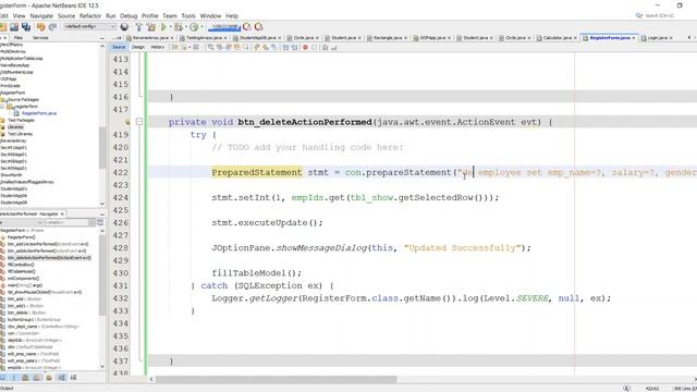 13 – Connection of MySQL Database & Java – Register Form – Delete Employee – شرح جافا смотреть онлайн