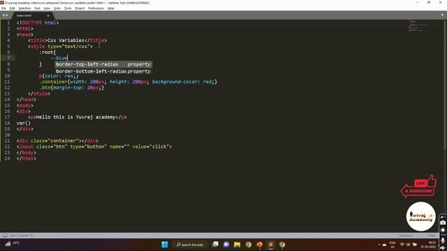 Css Variable Tutorial | var() Tutorial | css custom properties | Css advanced #13 | Yuvraj Academy смотреть онлайн