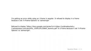 HTML : How to fix Refused to display in a frame because it set 'X-Frame-Options' to 'sameorigin
