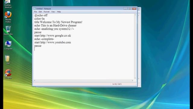 How to make a .bat file/.exe using notepad смотреть онлайн