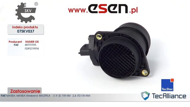 Przepływomierz powietrza FIAT MAREA LADA NIVA FIAT MULTIPLA LADA SAMARA LADA 110 0280218004 4653330 смотреть онлайн