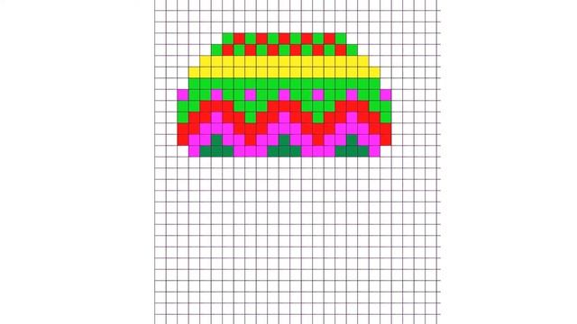 How to draw a balloon with a basket. Drawing by pixels. Как нарисовать воздушный шар. смотреть онлайн