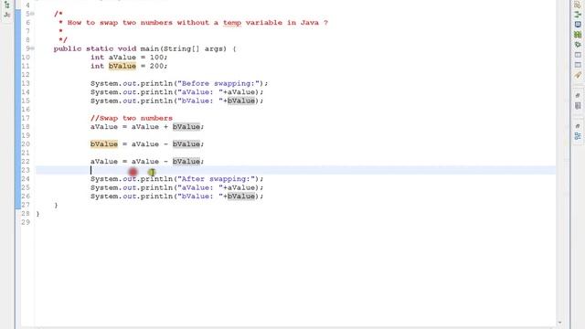HOW TO SWAP TWO NUMBERS WITHOUT USING TEMP VARIABLE IN JAVA DEMO смотреть онлайн