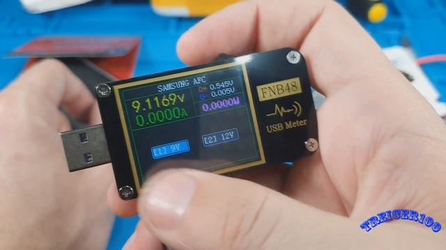 Многофункциональный USB тестер FNIRSI FNB48 bluetooth смотреть онлайн