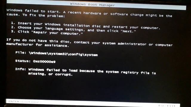 windows failed start boot manager | 0xc00000e error solved | windows not starting | windows error смотреть онлайн