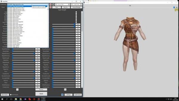 Skyrim SE BD-UUNP Armor and clothes replacer bodyslide files