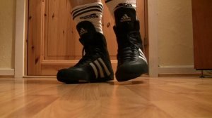 Serious black leather Adidas Probout boxing boots