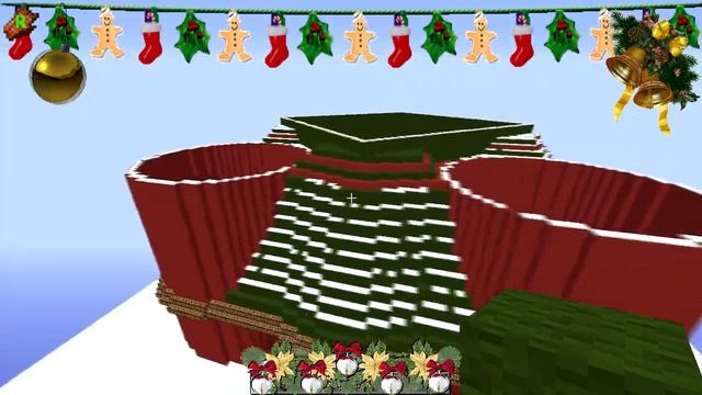 Minecraft строим новогодний спавн (spawn) - часть 3