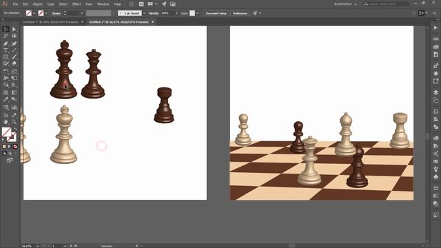 Illustrator CC Tutorial | Graphic Design | Chess Game 3D Design