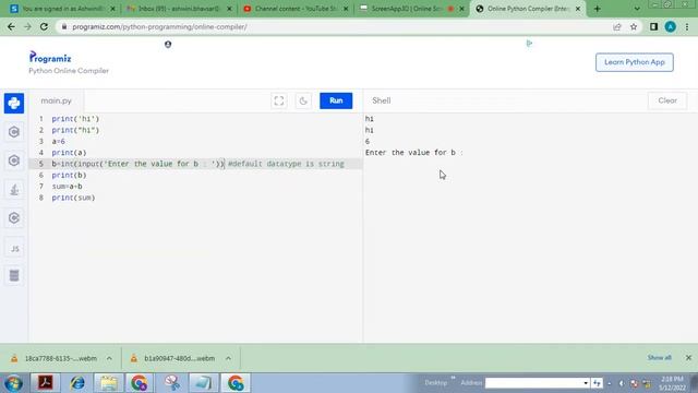 simple python program with print and input смотреть онлайн