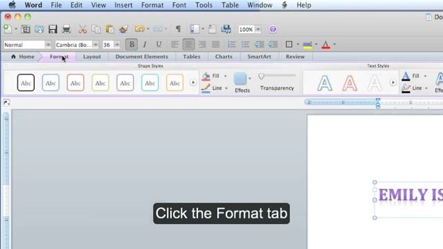 Microsoft Office Word MAC: How To Use WordArt