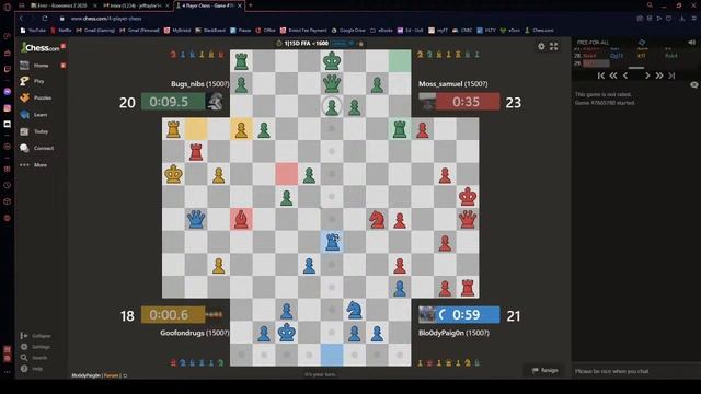 4 Player Chess Game 3 w/ Mal, Mossy and Monkey смотреть онлайн