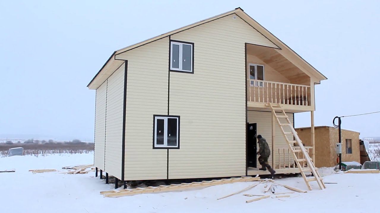 Дом под ключ, каркасный коттедж "Семейный", 6х7 СК "Белый дом" смотреть онлайн