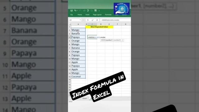 Use of Index formula in Excel #viral #excel #exceltips #art #earnmoney #bestcourse смотреть онлайн