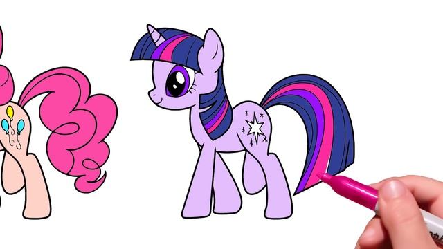 Coloring Pages MY LITTLE PONY. How to draw My Little Pony. Easy Drawing Tutorial Art. Coloring MLP смотреть онлайн