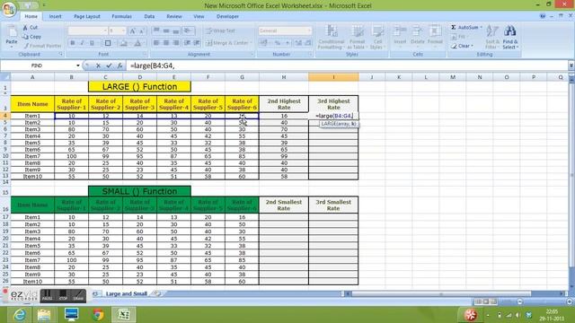 Use of LARGE Function and SMALL Function in Excel смотреть онлайн