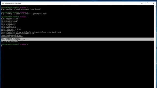 Git configure our username and email byNP смотреть онлайн