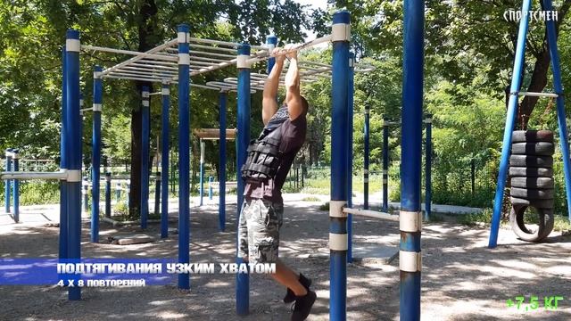 ТРЕНИРОВКА СПИНЫ на с дополнительным весом +7,5 КГ на турнике. ДЕНЬ 81!!! смотреть онлайн