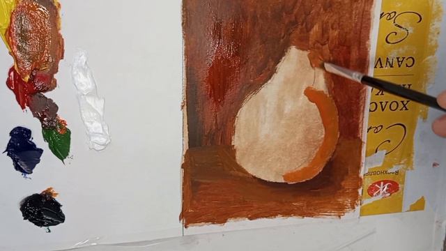 Секреты живописи. Урок 18. Часть 1. Светотень. Как написать грушу?Гуашь. Художник Голубев Александр смотреть онлайн