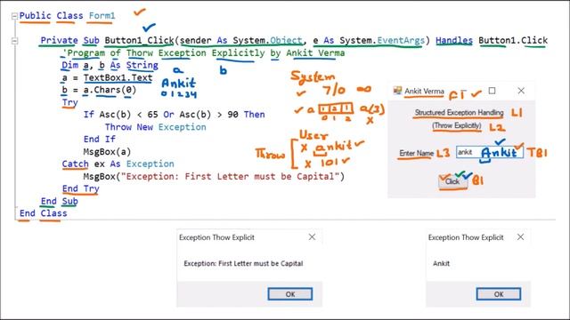 Structured Exception Handling – Throw Exception Explicitly, Program | VB.Net смотреть онлайн