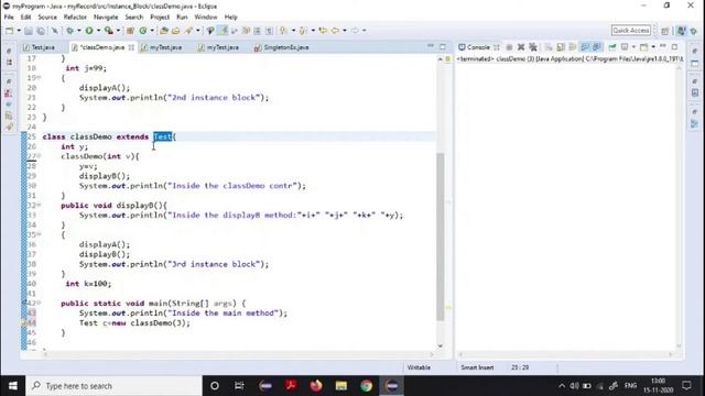 Program illustrating Instance Block | Simple Explanation | Java смотреть онлайн
