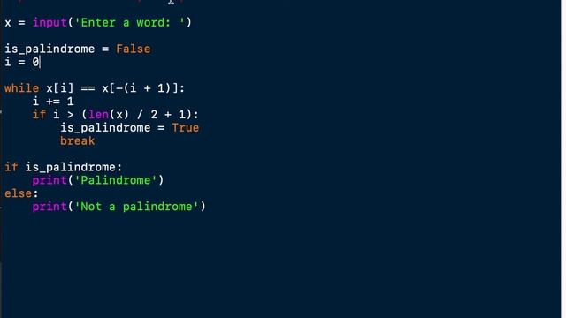 Exercise 13 - Palindrome check with and without slicing смотреть онлайн