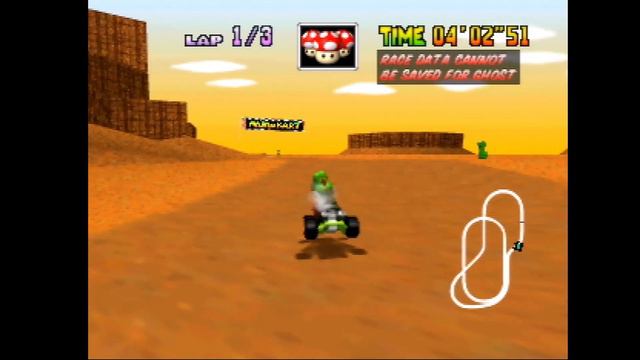 Mario Kart 64 - Kalimari Desert SC lap World Record - 6.93 (NTSC) смотреть онлайн