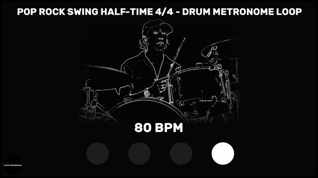 Pop Rock Swing Half-Time 4-4 | Drum Metronome Loop | 80 BPM смотреть онлайн