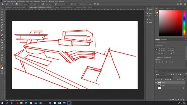 Проект виллы на Кипре #4 эскизы фасадов в Photoshop смотреть онлайн