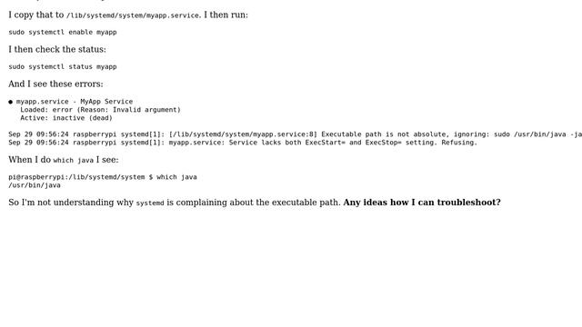 Unix & Linux: systemd: Service lacks both ExecStart= and ExecStop= setting. Refusing смотреть онлайн
