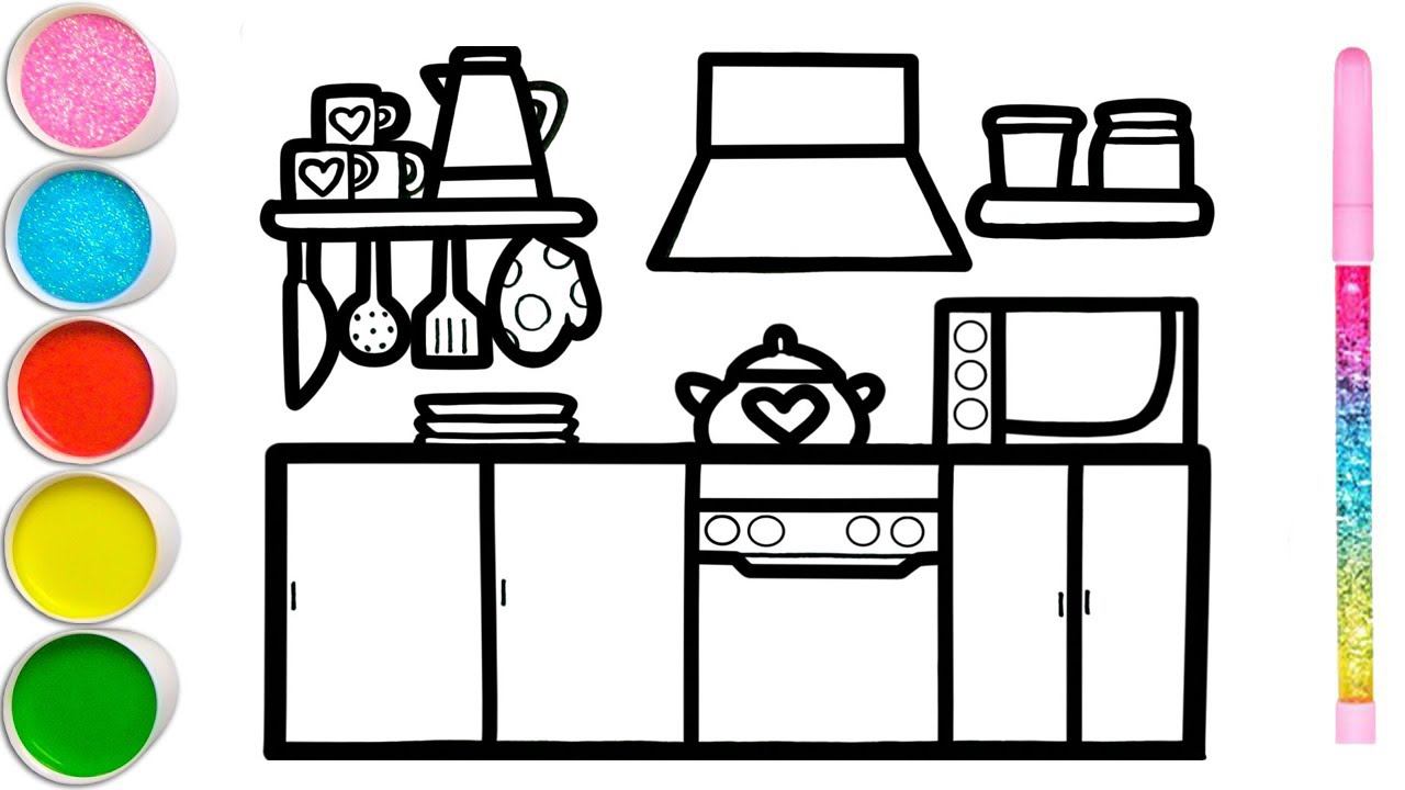 How to draw a unicorn, a kitchen, a bride and groom, a house, a tractor, a lugushka for children смотреть онлайн