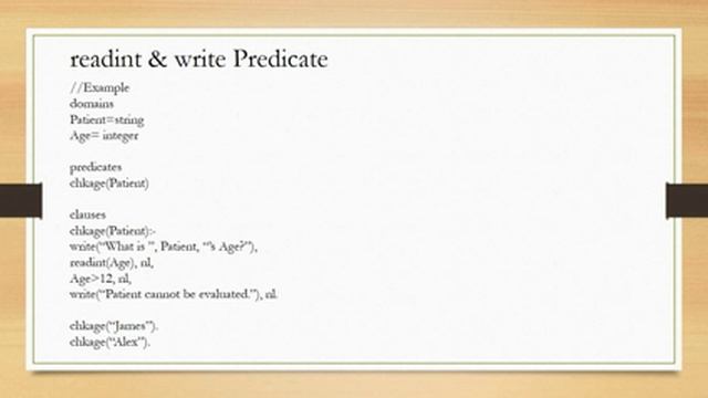 Prolog - Part 3 Input and Output Predicate built_in Predicates смотреть онлайн