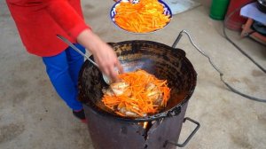 Узбекский плов в казане с курицей! Самаркандский вариант!