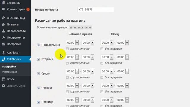 CallPhone'r - настройка плагина смотреть онлайн