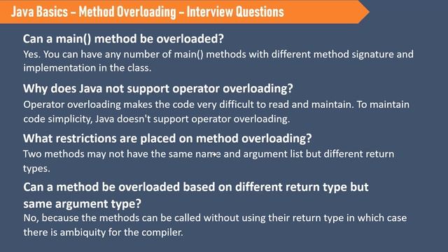 7A. Java Basics for Selenium - Method Overloading - Interview Questions смотреть онлайн