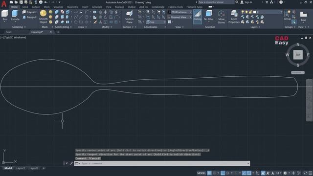 How to make spoon on AutoCAD | Design a spoon on AutoCAD смотреть онлайн