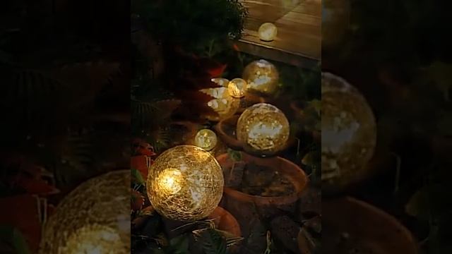 Садовый фонарь на солнечной батарее Хрустльный шар, светодиодный, водонепроницаемый. смотреть онлайн