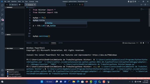 #002 - Como adicionar titulo e icon personalizado na janela tkinter || #python #tkinter смотреть онлайн