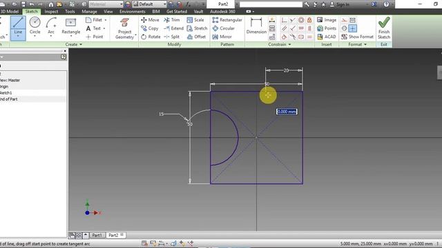 How to sketch and Dimension | Part Modelling |Autodesk Inventor Tutorials смотреть онлайн