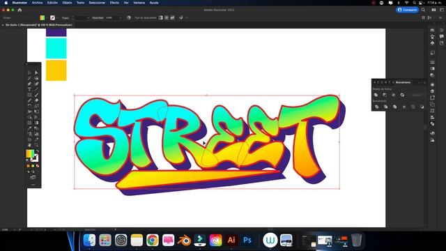 Illustrator Tutorial | Tipografía Estilo Graffiti | Graffiti Style Text Effect