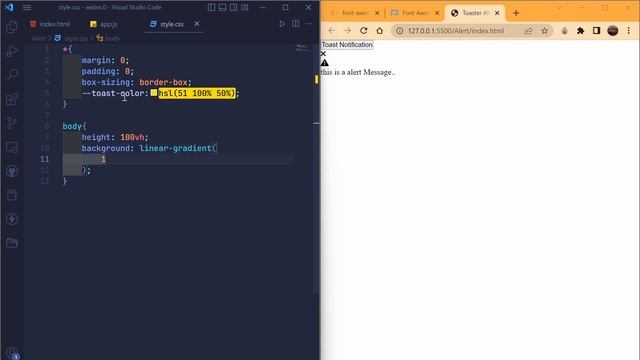 Toast message | Alert Notification using Html, CSS, JavaScript смотреть онлайн