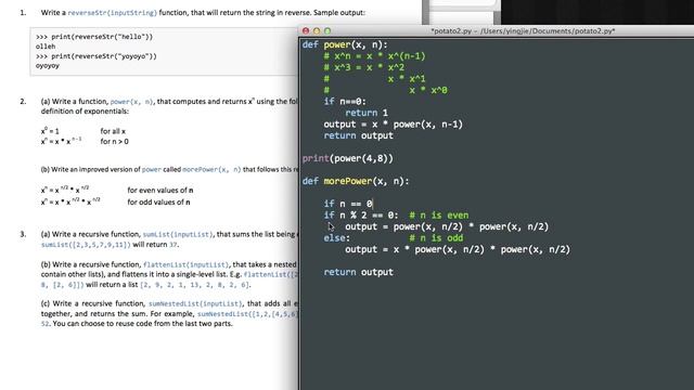 Python Class: Exercise 8 recursion review смотреть онлайн